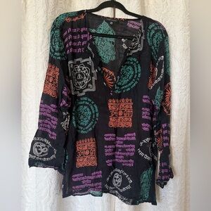 Sanskrit Print Lightweight Top